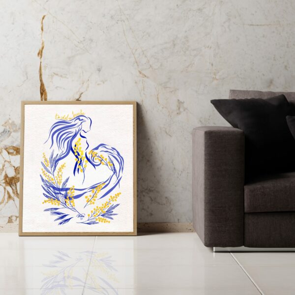 Illustration Femmes Vagues - "Femme Vague Mimosa" – Image 2