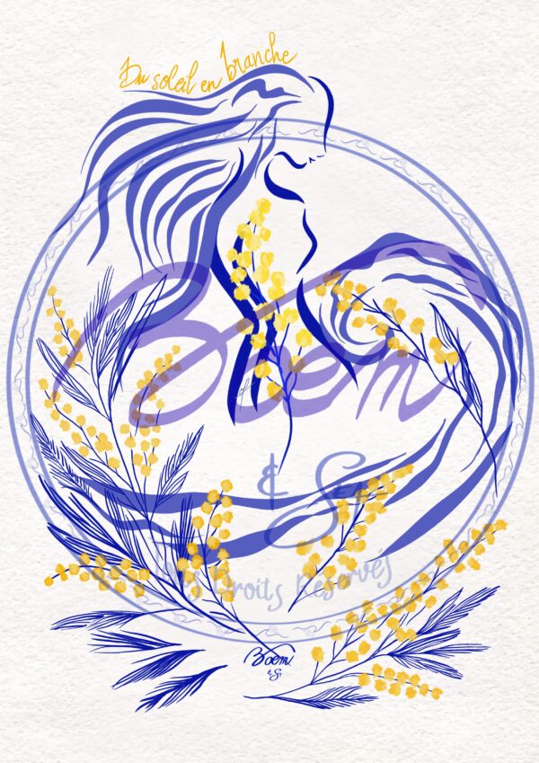 Illustration Femmes Vagues - "Femme Vague Mimosa"
