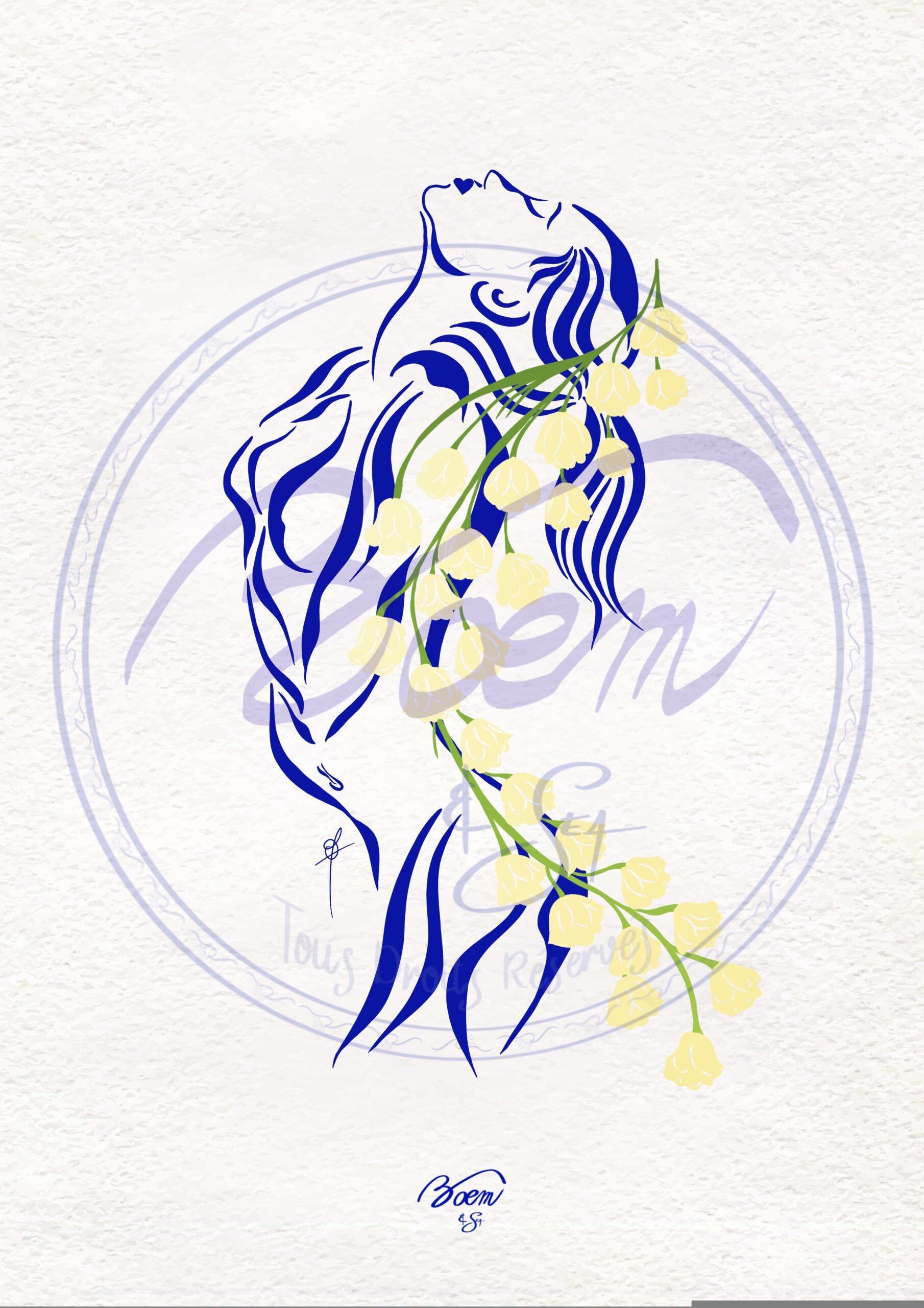 Illustration - "Femme Vagues Muguet"