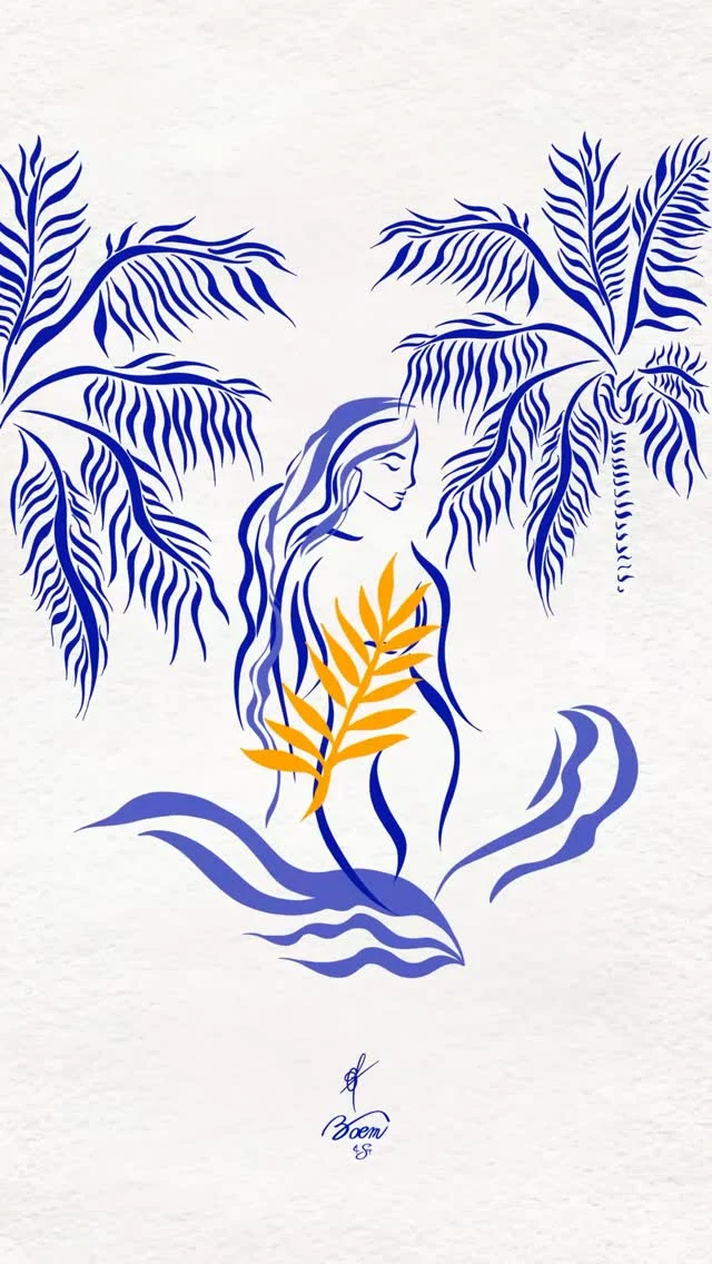 Je vous en avais parlé en stories début de  semaine… et la voilà, finalisée. 💙
Elle ne sera malheureusement pas présente ce Dimache 1er Juin, lors de mon événement  @mondriancannes avec @republiquedesartscannes , mais j’espère qu’elle saura vous toucher ici.

La Femme Vagues - Palme d’Or 
En hommage au Festival de Cannes, j’ai créé cette illustration symbolique, inspirée par la mer, la féminité, le boulevard de la Croisette ...
🌊 Une femme faite de vagues, portant la Palme d’Or,  incarnant l’élégance, la force douce, le mouvement infini de la création.
.
.
.
Merci pour votre regard et votre soutien 💙🌊🤍
#BoemAndSea #FestivalDeCannes #FemmeVagues #PalmeDor #ArtMediterraneen #artistecannoise